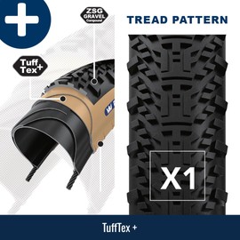 Panaracer Gravelking X1 Plus TLR Tubeless - All-Terrain Performance Gravel Bike Tyres | ZSG Compound & BeadLock Tech | Puncture Proof Suitable for Gravel & Mud | 700x35c Tyres