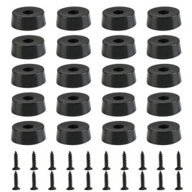 Rubber Feet for Garden Furniture 20 Packs 1 Inch 25mm Non Slip Bumper Round Black Rubber Pads Floor Protectors for Garden Furniture Chopping Board Chair Feet Ladders Cabinet Couches