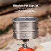 Boundless Voyage Titanium Canteen Mess Kit with Folding Handle Ultralight