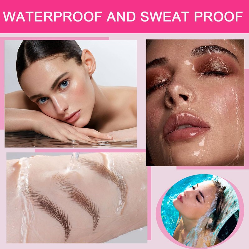 Eyebrow Pencil, Waterproof 2-in-1 Dual-Ended 3D Microblading Eyebrow Pencil with
