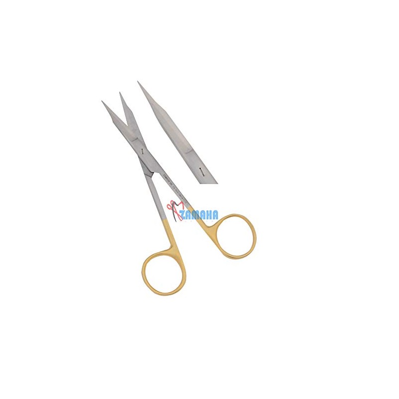 Goldman Fox Scissors TC Insert with Serration, Straight, 13 cm,