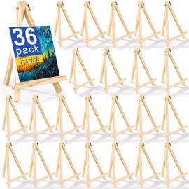 ESRICH 36 Pack 9 Inch Wood Easels, Easel Stand for Painting Canvases, Art,and Crafts, Tripod, Painting Party Easel, Kids Student Tabletop Easels for Painting, Portable Canvas Photo Picture Sign Holder