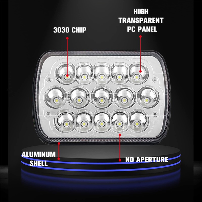 2PCS 7x6 5x7 H6054 LED Headlights High Low Beam Sealed
