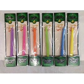 Havdallah Candles, Set of 6 Mixed Colors