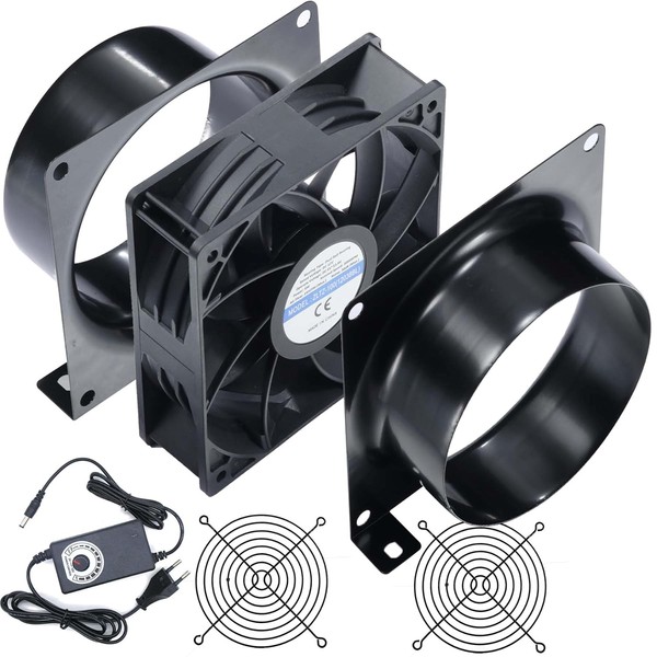 DC12V Rohrventilator 100mm, 3000U/min Lüfter Axiallüfter Abluftventilator 100mm, mit 0~100%