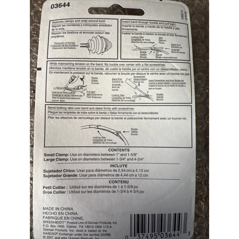 Dorman/Help CV Joint Boot Band Dorman 03644 (2pack) Clamp Kit