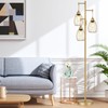 Dimmable Floor Lamp, Industrial Floor Lamps for Living Room, Gold
