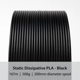 Protopasta Static Dissipative Black PLA 3D Printer Filament for ESD Safe Prints | Easy Printing with Low Warp and Wear | 1.75mm Filament | 500g with Recyclable Cardboard Spool