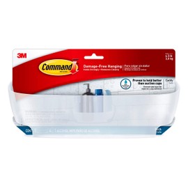 Command BATH11-ES Shower Caddy with Water Resistant Strips - Frosted