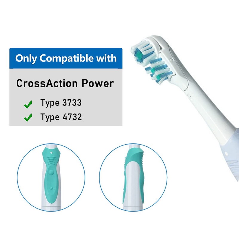 Sensitive Replacement Toothbrush Heads Compatible with Oral-B Cross Action Power