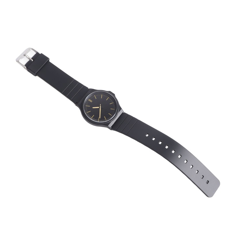 Waterproof Quartz Watch with Rubber Strap Adjustable 3 Hands Easy