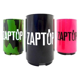 Zaptop Beer Bottle Opener Magnetic Bottle Opener With Cap Catcher - Automatic Bottle Cap Opener - Pop Top Push Down Beer Opener - No Bend or Damage To Caps - Opens Bottles Instantly - Black
