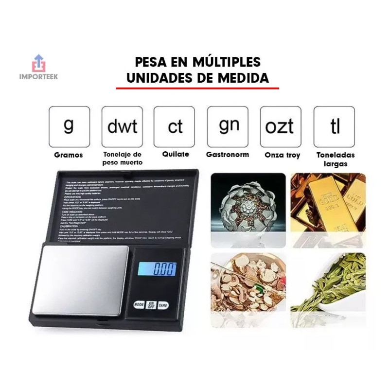 Importeek Bascula Balanza Digital Gramera Bolsillo Joyeria Portatil
