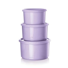 One Touch Canister 3 Piece Set Airtight Container Kitchen Storage - Color: Purple