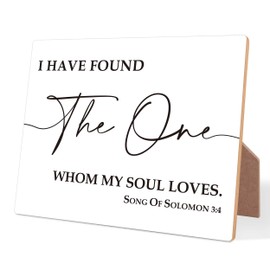 I Have Found The One My Soul Loves Sign, Minimalist Bridal Shower Sign, Christian Home Decor for Wedding Reception, Engagement Party, Anniversary, Bridal Shower Favor Supplies,9
