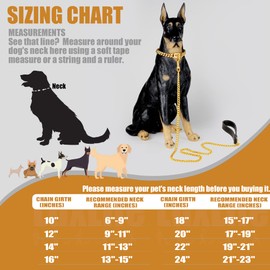 LuxLife Cuban Link Dog Collar Gold Chain Dog Collar 12mm with Secure Snap Buckle 18K Gold Dog Chain Collars Metal Stainless Steel with Dog tag & Bell for Puppy Small Medium Large Dogs(24")