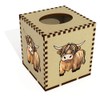 Square 'Happy Highland Cow' Wooden Tissue Box Cover (TB00062061)