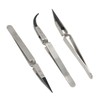 yueton 3Pack Precision Reverse Ceramic Tweezers Stainless Steel Ceramic Tweezers
