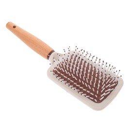 SAFIGLE Natural Wooden Paddle Hair Brush for Thick Curly and Long Hair Scalp Massaging Comb with Static Cushion for Women Men