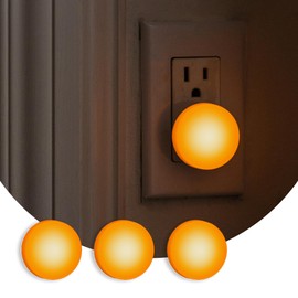Loftie Night Lights Plug into Wall - 0.5W Plug in Night Light - Warm Amber Glow, Light Sensing Dusk to Dawn - 2000K, UL Certified - Nightlight for Bathroom, Hallway, Bedroom, Kitchen - 3-Pack