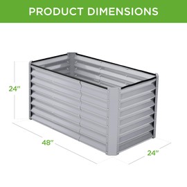 Best Choice Products 4x2x2ft Outdoor Metal Raised Garden Bed, Deep Root Planter Box for Vegetables, Flowers, Herbs w/ 119 Gallon Capacity - Moonlight Gray