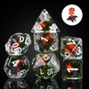 cusdie 7-Die DND Dice, Polyhedral Dice Set Filled with Animal,