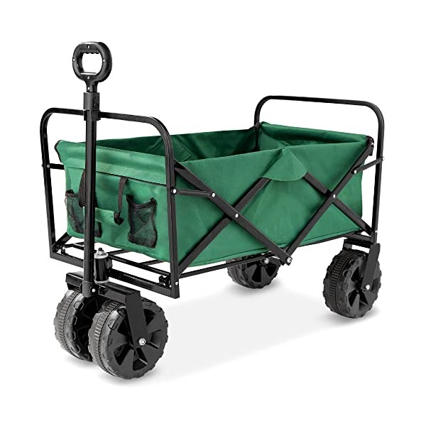 Best Choice Products 36in Collapsible Folding Utility Wagon, Multipurpose Indoor