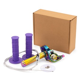 XINGWU Mini Bike Throttle Kit Universal 7/8" 22mm CNC Quick Action Twist Throttle with Cable Throttle Assembly for CRF KLX SSR TTR 50cc-250cc Dirt Pit Bike Mini Bike ATV Motorcycle (Colorful)