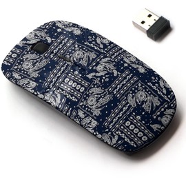 CJCBROES 2.4G Wireless Mouse with Cute Pattern Design for All Laptops and Desktops with Nano Receiver - Paisley