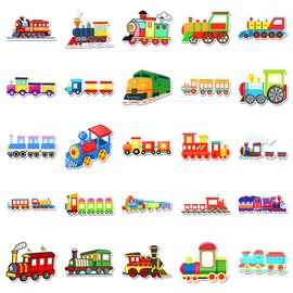 Cartoon Train Stickers for Teens Boy Girls|50 Pcs|Popular Waterproof Vinyl Stickers for Laptop Computer Phone Luggage Flasks Water Bottle Bike Car Notebook Tablet Scrapbook,Trendy Decals Pack(Train)