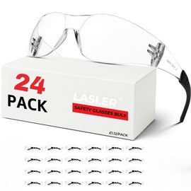 Clear Safety Glasses Bulk of 24, Safety Googles for Men Women, Impact Scratch-Resistant Lens Eye Protection for Lab,Construction,Shooting Range,Woodworking,Outdoor