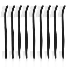 Abeillo Pack of 9 Small Cleaning Brushes, 17 cm, Double-Sided, Long-Talk, Curved Cup Brush, Stiff Brushes, Nylon Crevice Tool Brushes for Kitchen, Sink, Bathroom, Gaps, Corners, Small Spaces