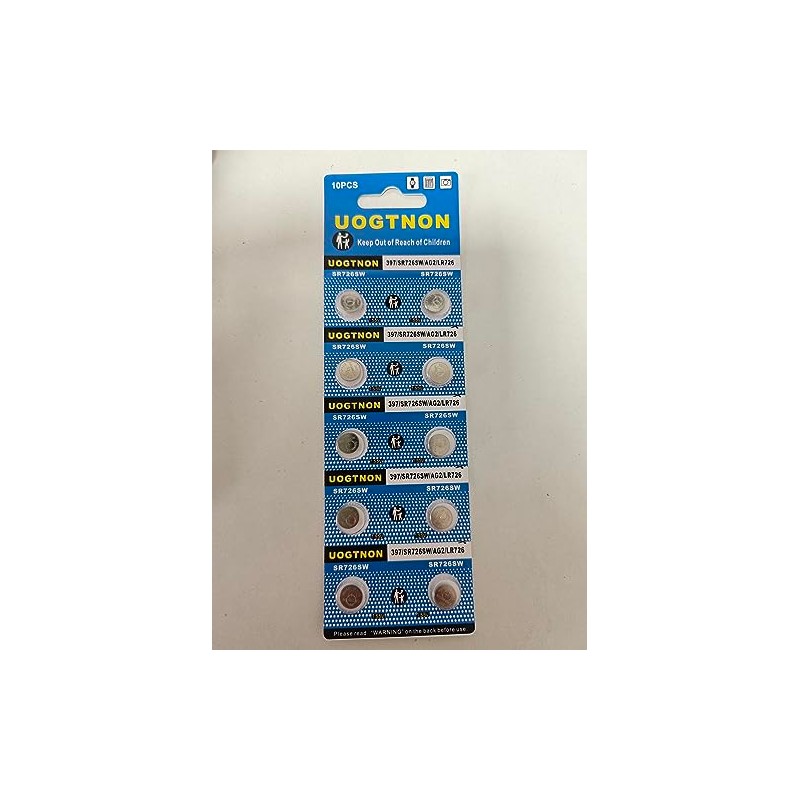 UOGTNON 397 SR726SW Watch Battery 1.5V Button Cell (10-Pack)