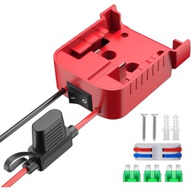 1 Pack Power Wheel Adapter Compatible with Milwaukee 18V  Adapter Power Wheel  Converter Kit with Fuse &  & Wire Terminals & 12 AWG Wire for DIY RC  Toys Robotics - Color: 1-PACK