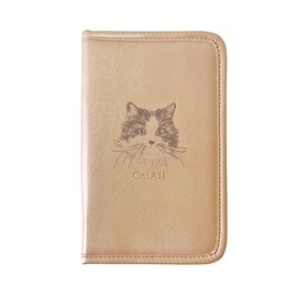 Nicot Cat All Multi-Pouch PK 572235 Maternal and Child Handbook Case Passbook Case Push Activation Goods, Cat Pouch, Cat Goods, Nursing Goods, Pink