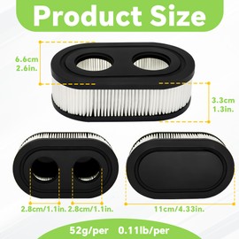 593260 Lawn Mower Air Filter, 798452 334404 Air Cleaner Cartridge Filter Replacement Fit for Craftsman Toro 500 500E 550E 500EX 550EX 625E 675 625EX 675EX 725EXI Series Engine (2PCS)