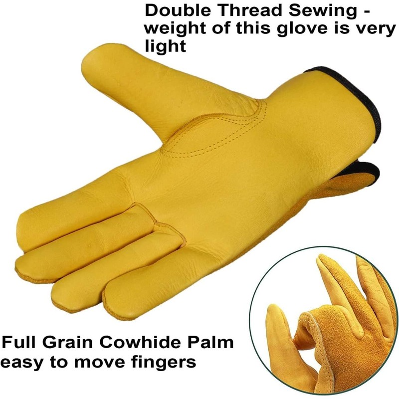 WFX Leather Working Gloves Work Gardening Gloves Thorn Proof Garden
