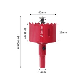 HAPPOW 40mm Sizes Hole Saw Cutter Set,for Drilling Wood, Aluminum, and PVC. Durable Hole Saws for Precise Cuts in Various Materials（Red）