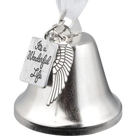 JOEN Silver Plated Christmas Bell Ornaments for Xmas Tree Wedding Anniversary Decoration Pendants (It's a Wonderful Life(Big Bell))