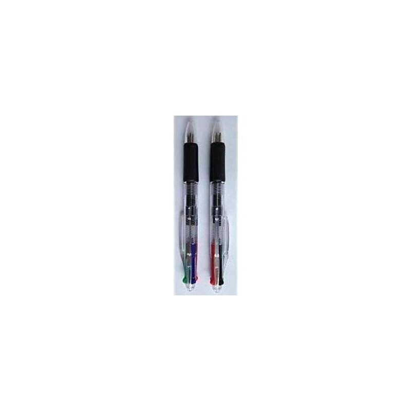 Cambridge Lifestyle 4 x Multicolour Retractable Ballpoint Pens with Grip,