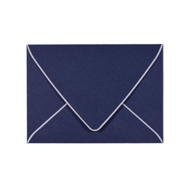 A7 Navy Envelopes With Silver Border, Invitation 5 x 7 Envelopes - 50 Pack For 5x7 Cards| Self Seal| Perfect for Weddings, Invitations, Photos, Baby Shower| 5.25 x 7.25inch (Nbole Blue-Silver Border)