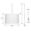 ZSLAIFU 15FT Plug in Pendant Light, Hanging lamp with Switch,White