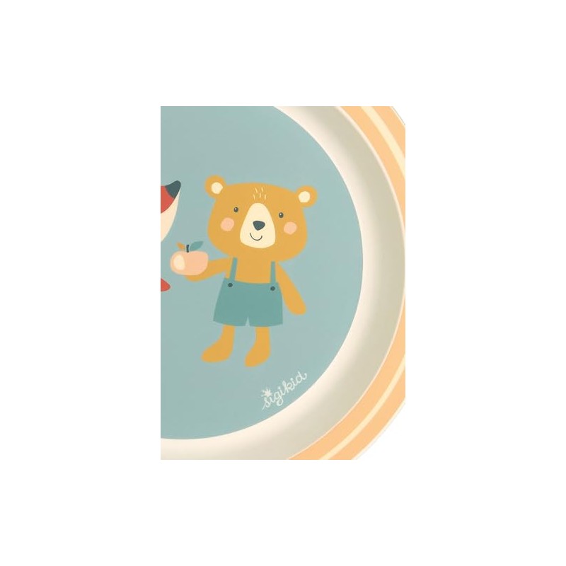Sigikid Plate Bear & Fox rPET "4 Friends" Blue, One