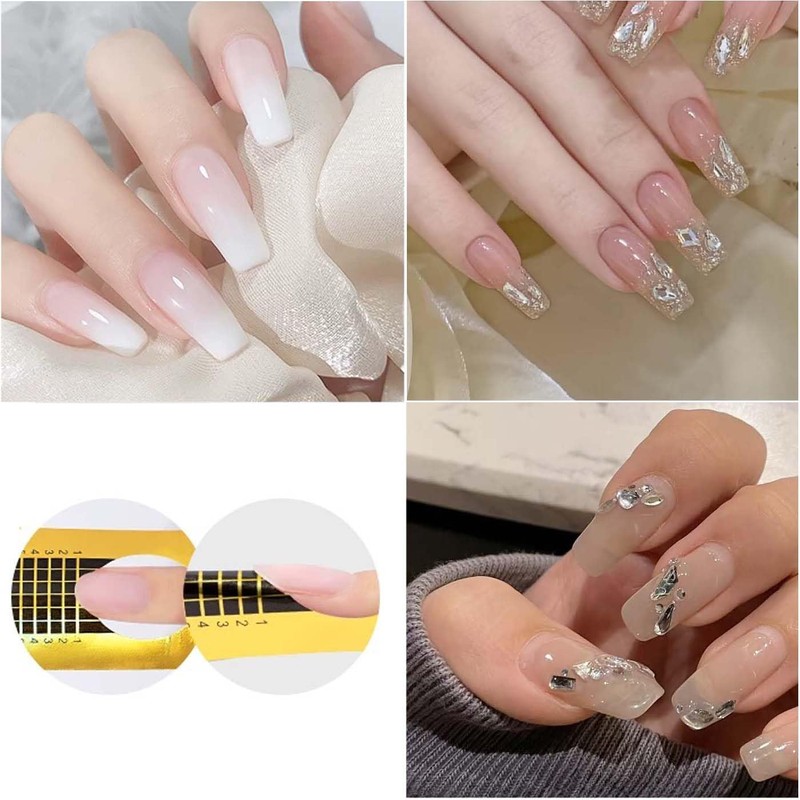 HUIKKJP 200Pcs Nail Foam Paper Tray Accessories Nail Extension Paper