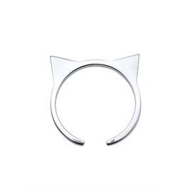 Elli Women's Cat Ears Ring Cat Geo Open in 925 Sterling Silver, Sterling Silver, No Gemstone