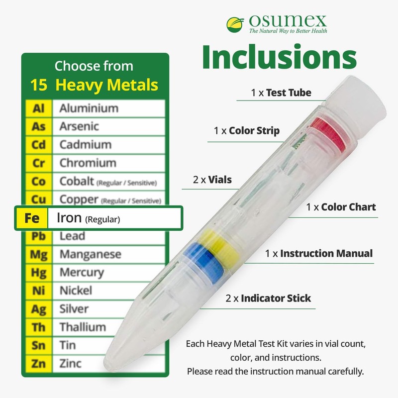 Osumex Heavy Metals Test Kit Regular Iron Test Kit- 1