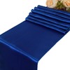 WELMATCH Royal Blue Satin Table Runners - 5 pcs Wedding