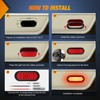 Nilight 6Inch Oval Trailer Tail Light 2PCS Red 24LED Stop