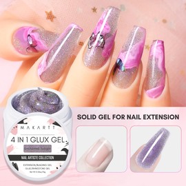 Makartt Solid Gel Builder,15ML Nail Extension Gel 3d Sculpting Gel for Nail Art UV Glue for Acrylic Nails Rhinestones Gel 4 in 1 Hard Gel Molding Gel for Nails Nail Lamp Required Enchanted Twilight