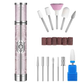 ExcellaElite Electric Nail Drill，Electric Nail File Toenail Grinder for Human Hick Toenails Toenail Adjustable Speed 0-20000RPM Portable Manicure Pedicure Set (Pink 18 Drill Bits)